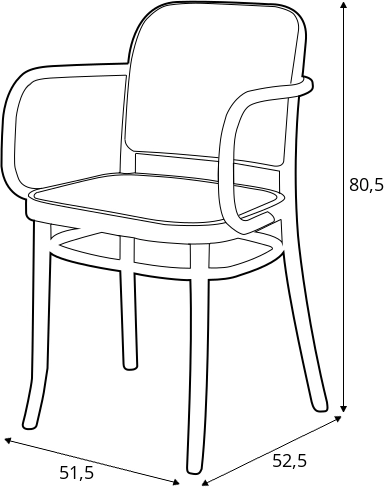 Pohodlná židle s područkami do jídelny B-811/2