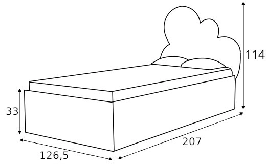 Łóżko Cloud Chmurka Box Basic 120x200