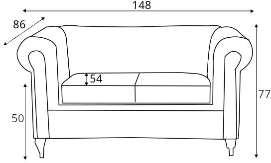 Sofa 2-osobowa Chesterfield Oxford z funkcją spania