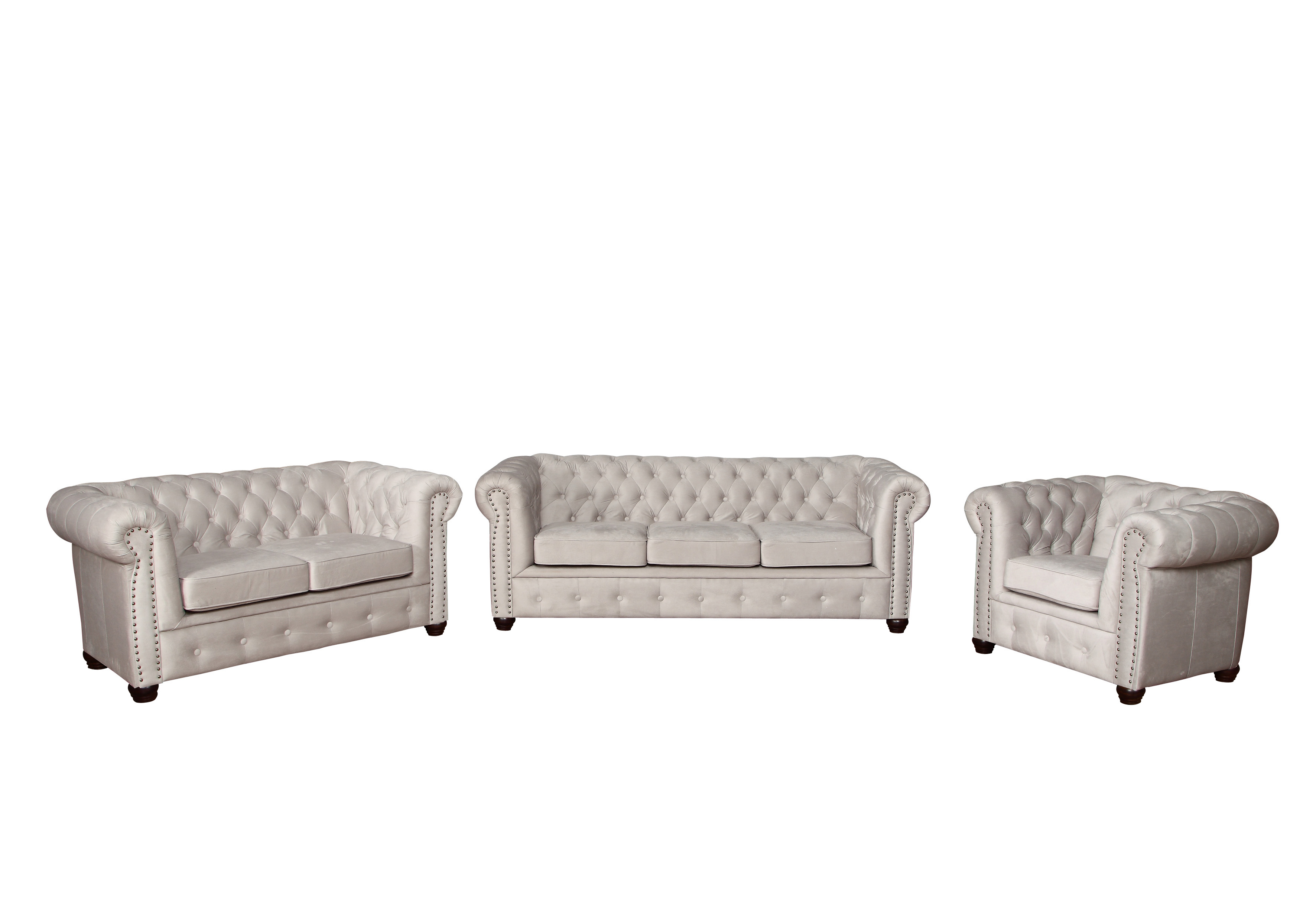 

Sada Chesterfield Oxford se 2 a 3-místnou pohovkou a křeslem - Meble Ropez