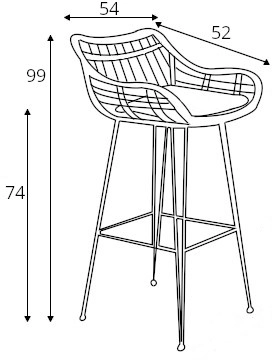 Ratanová zahradní barová židle H-105