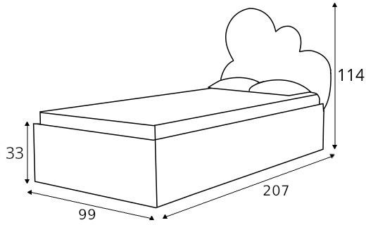 Łóżko Cloud Chmurka Box Texti 90x200