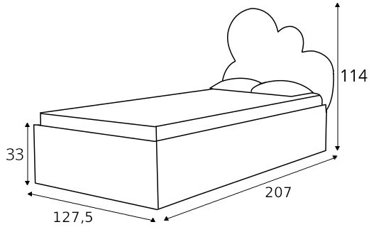 Łóżko Cloud Chmurka Box Texti 120x200