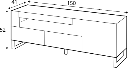 1-dvířkový TV stolek se zásuvkami Mono Light