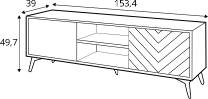 Funkční 2-dveřový TV stolek do obývacího pokoje Diamond