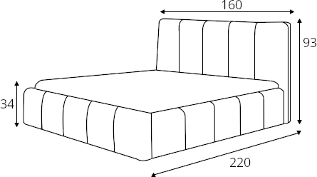 Čalouněná postel s plynovými písty do ložnice (dřevěný rošt) 140 Edvige