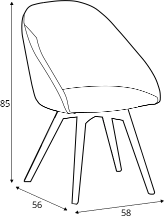 Pohodlná čalouněná židle s naolejovanými nohami do jídelny Moreno
