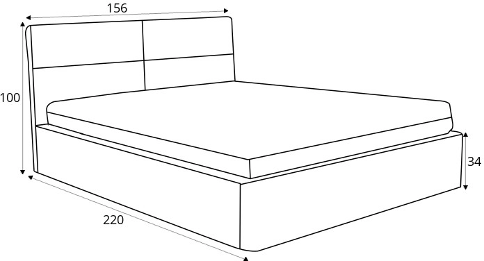 Čalouněná postel do ložnice Fiore typ 03 – 140 cm h34