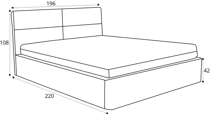 Čalouněná postel do ložnice Fiore typ 03 – 180 cm h42