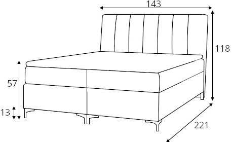 Kontinentální postel do ložnice Artur 140x200