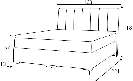 Kontinentální postel do ložnice Artur 160x200