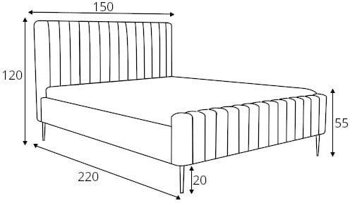 Čalouněná postel bez úložného prostoru na lůžkoviny 140x200 Noemi 
