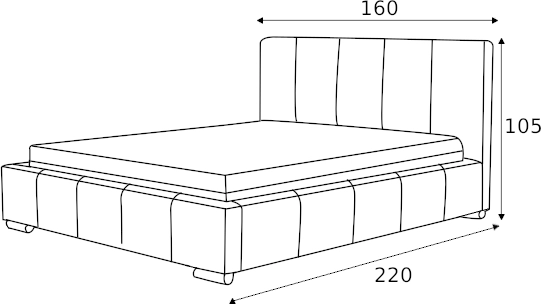 Čalouněná postel bez úložného prostoru na lůžkoviny do ložnice Lucy 140x200 