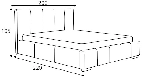 Čalouněná postel do ložnice bez úložného prostoru na lůžkoviny 180x200 Arno 