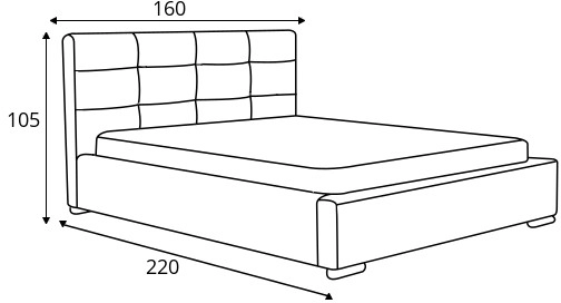 Čalouněná postel do ložnice bez úložného prostoru na lůžkoviny 140x200 Elon 