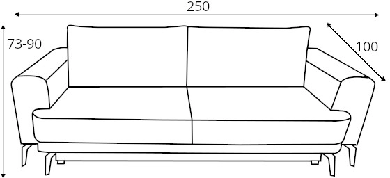Sofa Bresso z funkcją spania typu DL i pojemnikiem na pościel