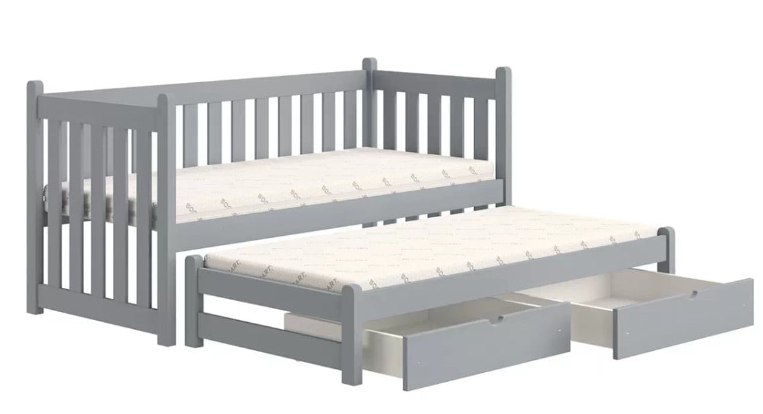 

Postel s přídavnou postelí a úložnými prostory do dětského pokoje Snow 80x190 - Meble Bogart