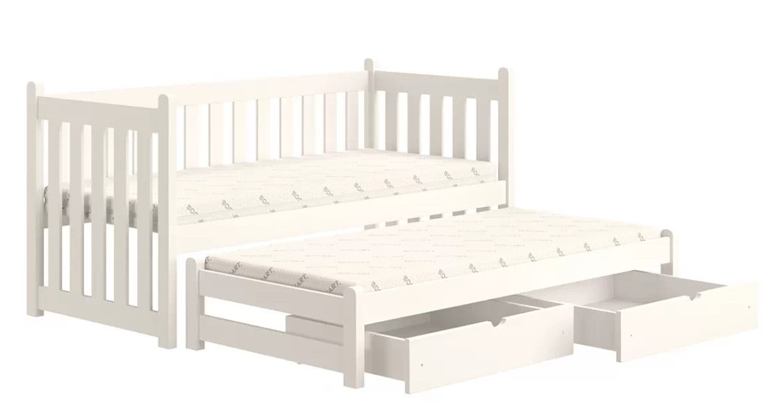

Postel s přídavnou postelí a úložnými prostory do dětského pokoje Snow 80x200 - Meble Bogart