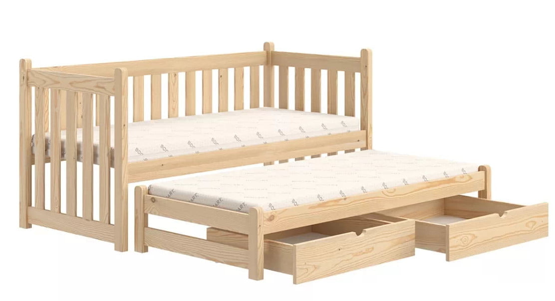 

Postel s přídavnou postelí a úložnými prostory do dětského pokoje Snow 90x200 - Meble Bogart