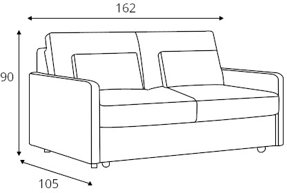 2-osobowa sofa Roco z funkcją spania typu delfin