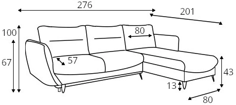 Rohová sedací souprava pravá pro každodenní spaní s mechanismem rozkládání typu DL a úložným prostorem na lůžkoviny Silva 