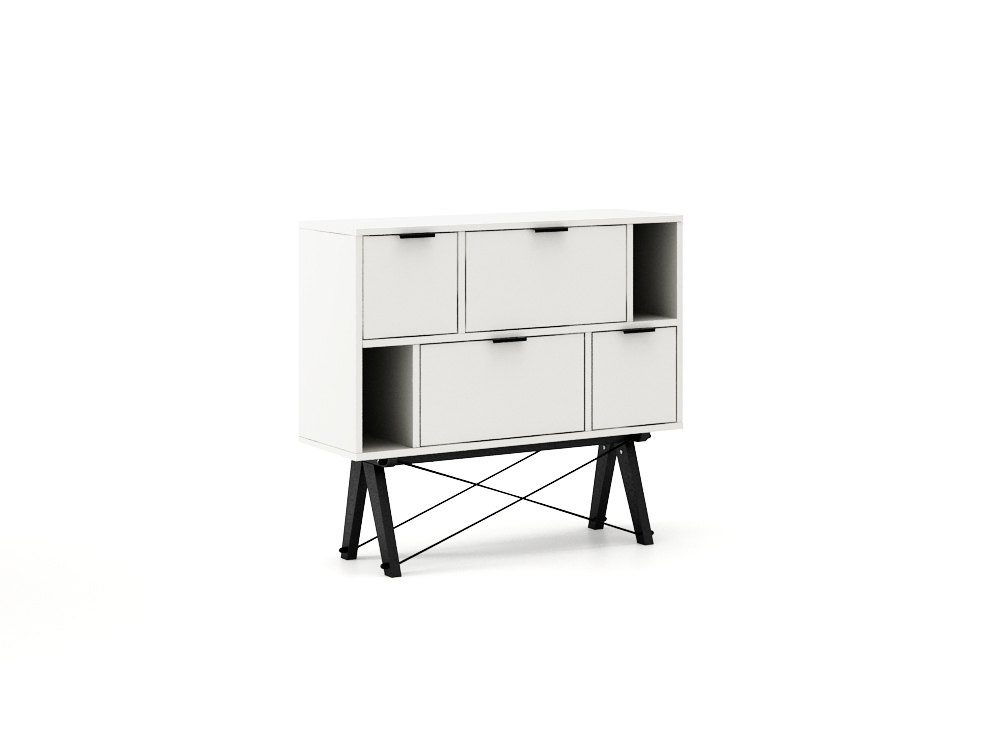 

Komoda Midi Asymetric Black/White - Minko