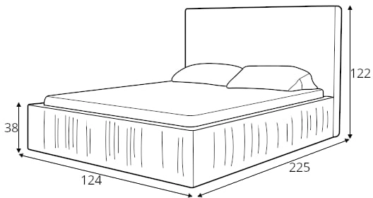 Tapicerowane łóżko jednoosobowe 100 do sypialni 81249