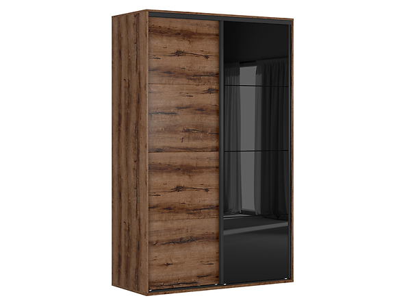 

Moderní šatní skříň 150 s posuvnými dveřmi do ložnice Flex - Black Red White - BRW