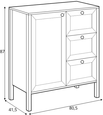 Funkcjonalna komoda z szufladami i drzwiami do salonu lub gabinetu Klark