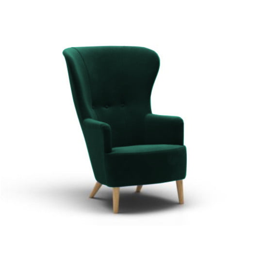

Elegantní křeslo ušák s dřevěnými nohami do obývacího pokoje Hawk - Wersal