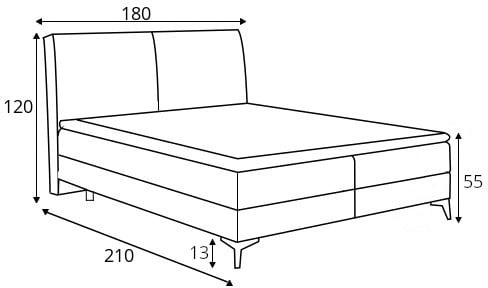 Kontinentální postel do ložnice 180 Lolly