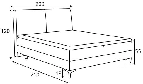 Kontinentální postel do ložnice 200 Lolly