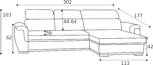 Rohová sedací souprava pro každodenní spaní ve tvaru písmene U s úložným prostorem na lůžkoviny Umbria VI