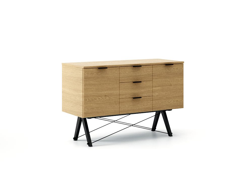 Komoda Bufet Basic 130 Black/White - Minko