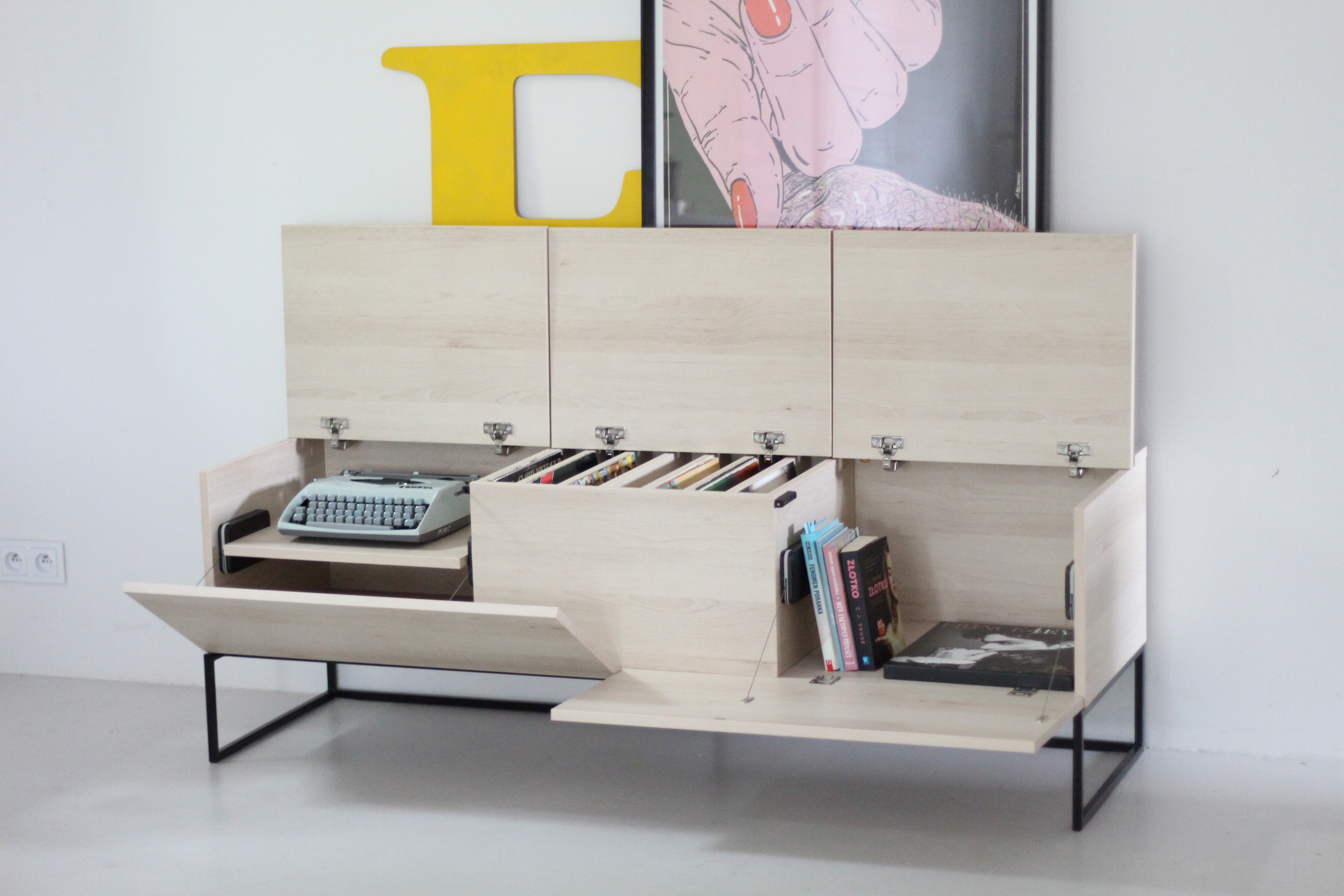 

Skříňka Lofta Double Audiofila 180 s přihrádkami na vinyly - Minko