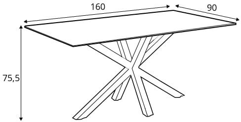 Moderní stůl na kovových nohách do jídelny Erlan