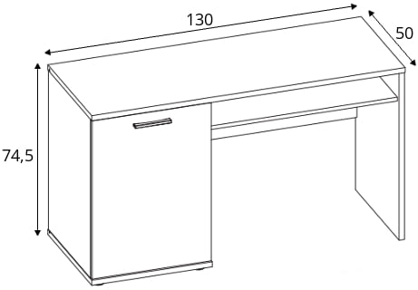 Szerokie biurko z szafką oraz wnęką do biura lub gabinetu Twenty
