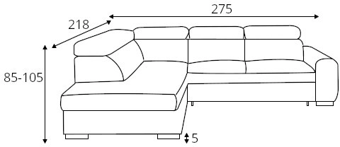 Rohová sedací souprava levá pro každodenní spaní s úložným prostorem na lůžkoviny Larica L
