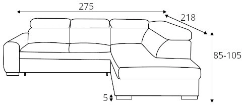 Rohová sedací souprava pravá pro každodenní spaní s úložným prostorem na lůžkoviny Larica L