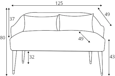 Sofa 125 Emi velvet