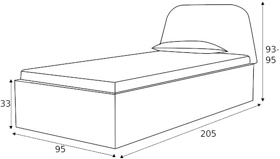 Łóżko Trapez Box Basic 90x200