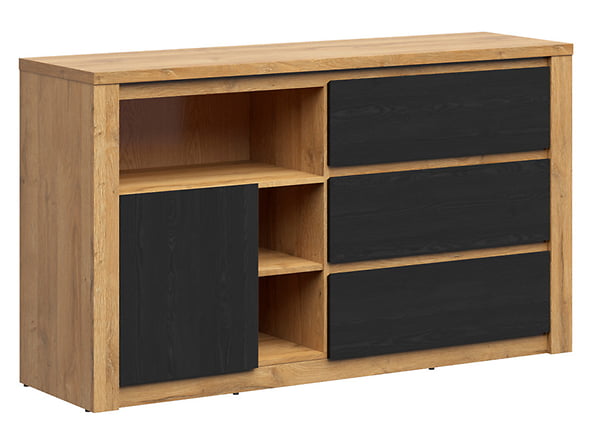 

Jednodveřová komoda se zásuvkami do obývacího pokoje Walton - Black Red White - BRW