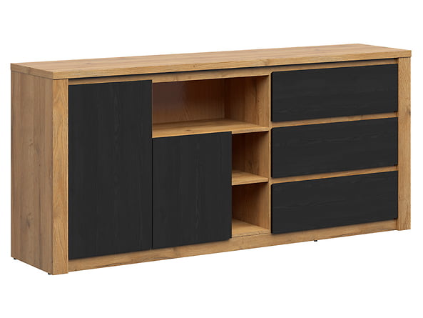 

Dvoudveřová komoda se zásuvkou do obývacího pokoje Walton - Black Red White - BRW