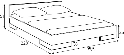 Łóżko drewniane sosnowe do sypialni Spectrum 90 long