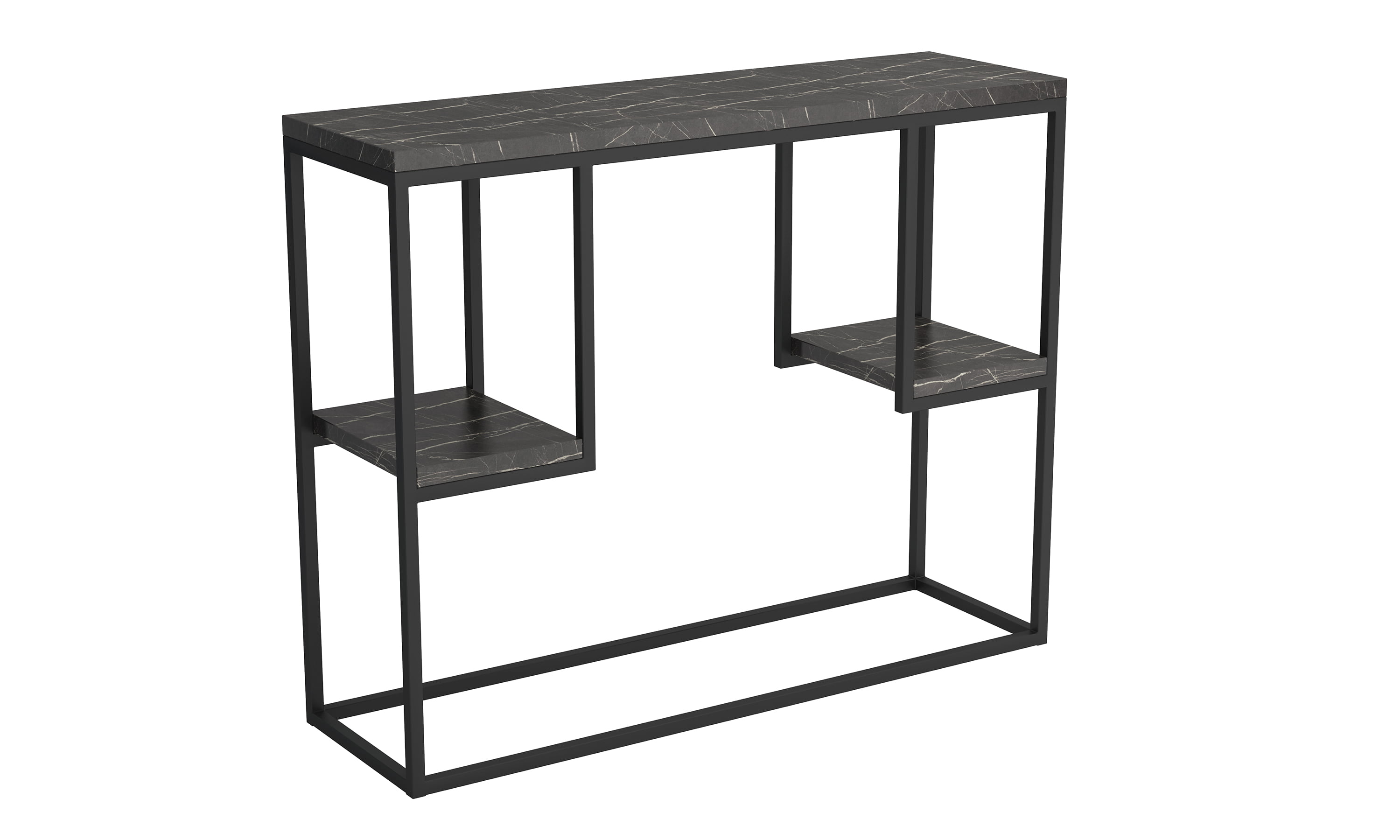 

Konzolový stolek na kovových rámech se 2 policemi do obývacího pokoje nebo předsíně Pulit - Wersal