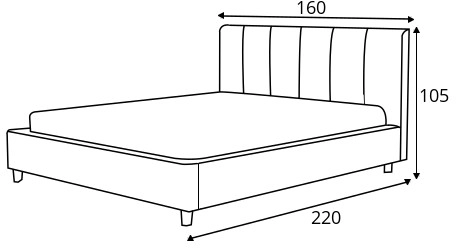 Čalouněná postel do ložnice bez úložného prostoru na lůžkoviny 140x200 Marina 