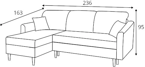 Rohová sedací souprava pro každodenní spaní s mechanismem rozkládání typu DL a úložným prostorem na lůžkoviny Grande 