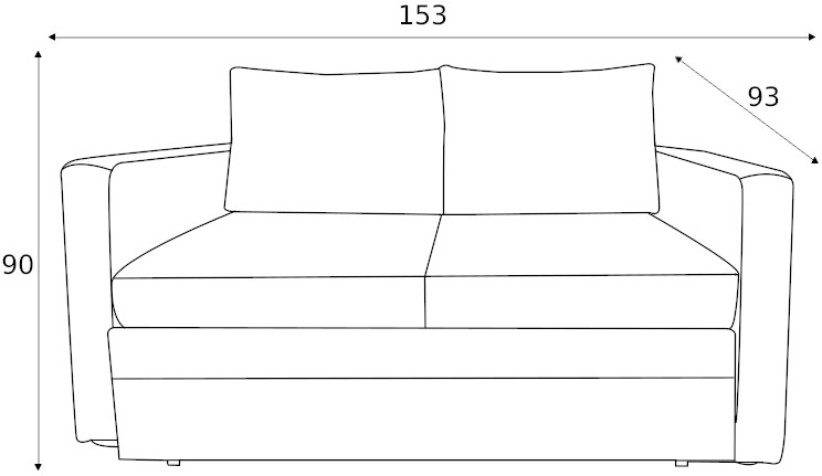 Sofa Dakota z funkcją spania typu wózek i pojemnikiem na pościel