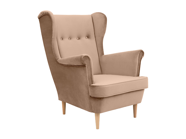 

Elegantní čalouněné křeslo ušák s knoflíky do obývacího pokoje Ezio - Black Red White - BRW