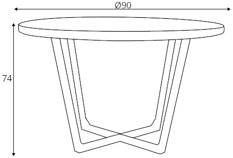 Elegantní kulatý stůl na kovových rámech do jídelny Maple Basic 90